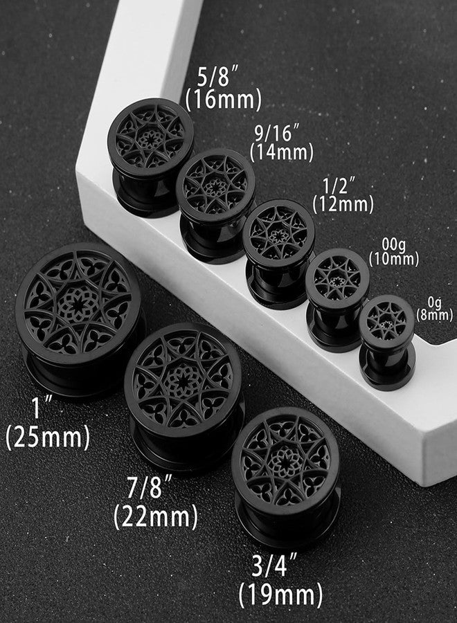 Earblity 2 PCS Black Figure Gauges, 1/2" 12mm Hypoallergenic 316 Stainless Steel Ear Plugs for Women Men - Comfy Body Piercing Jewelry - Image 3